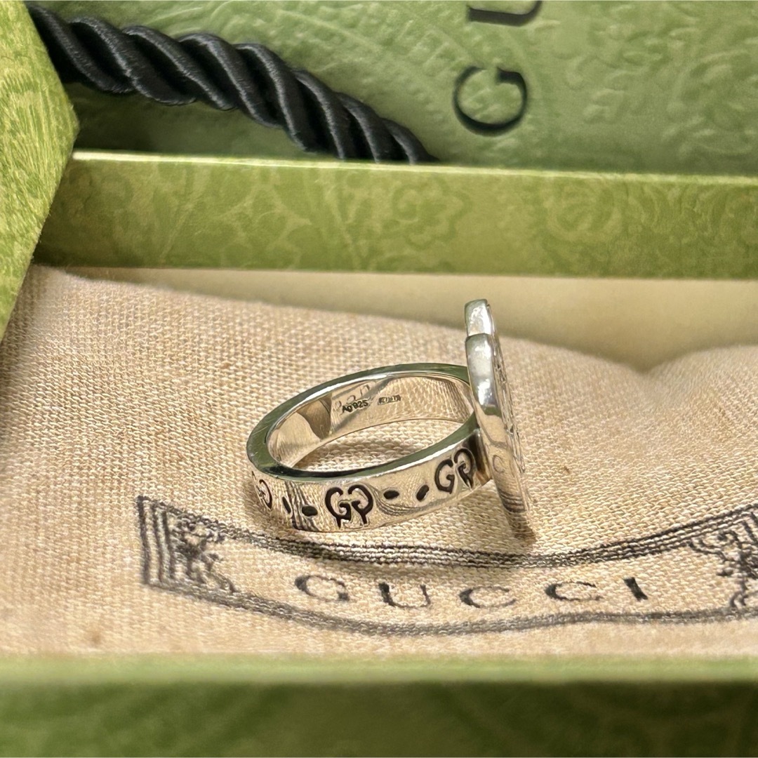 GUCCI - GUCCI グッチ ハート ゴースト スカル 印台 リング 指輪 GUCCI - GUCCI グッチ ハート ゴースト スカル 印台 リング 指輪