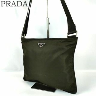 PRADA - j91【極美品】プラダ 三角ロゴ カーキ ナイロン レザー PRADA - j91【極美品】プラダ 三角ロゴ カーキ ナイロン レザー