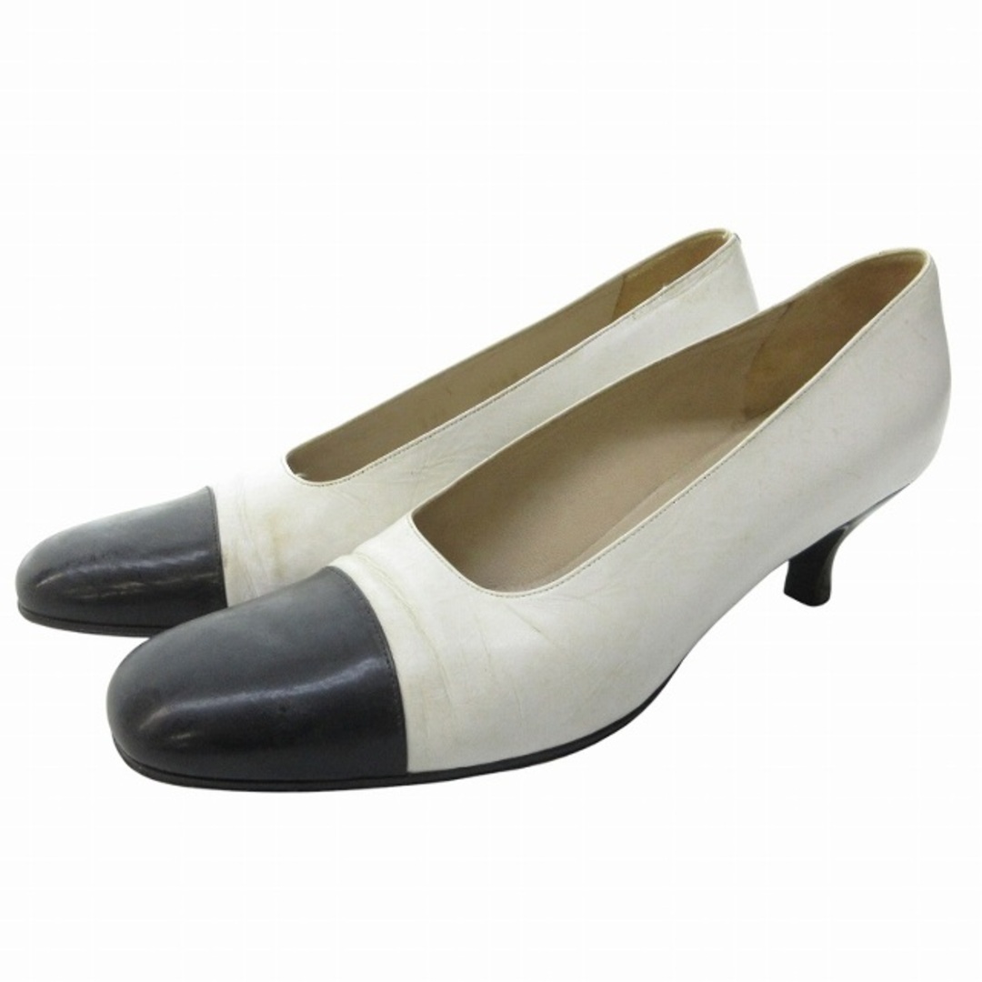 CHANEL - シャネル CHANEL バイカラー レザー パンプス 約23.5 CHANEL - シャネル CHANEL バイカラー レザー パンプス 約23.5