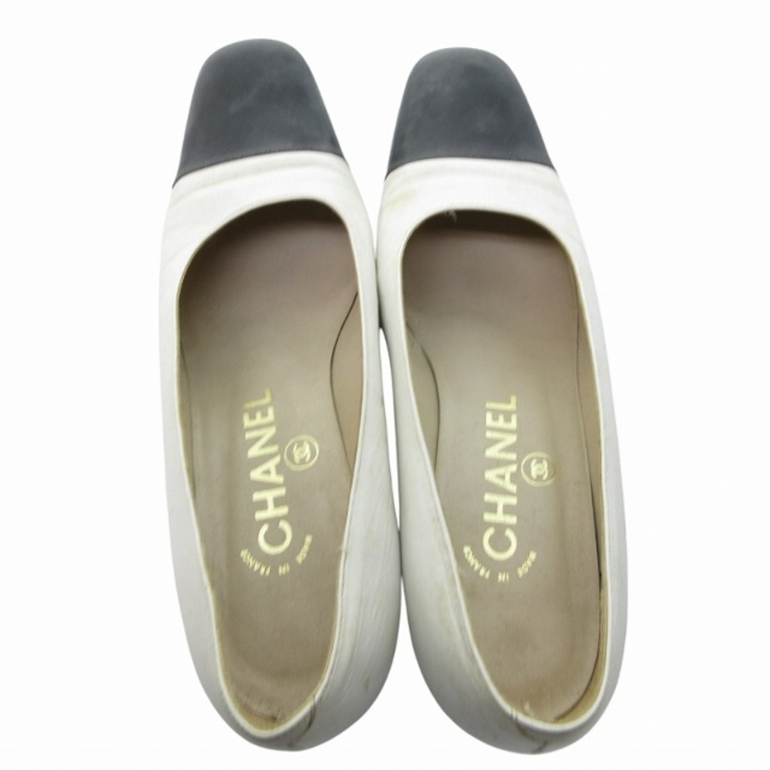 CHANEL - シャネル CHANEL バイカラー レザー パンプス 約23.5 CHANEL - シャネル CHANEL バイカラー レザー パンプス 約23.5
