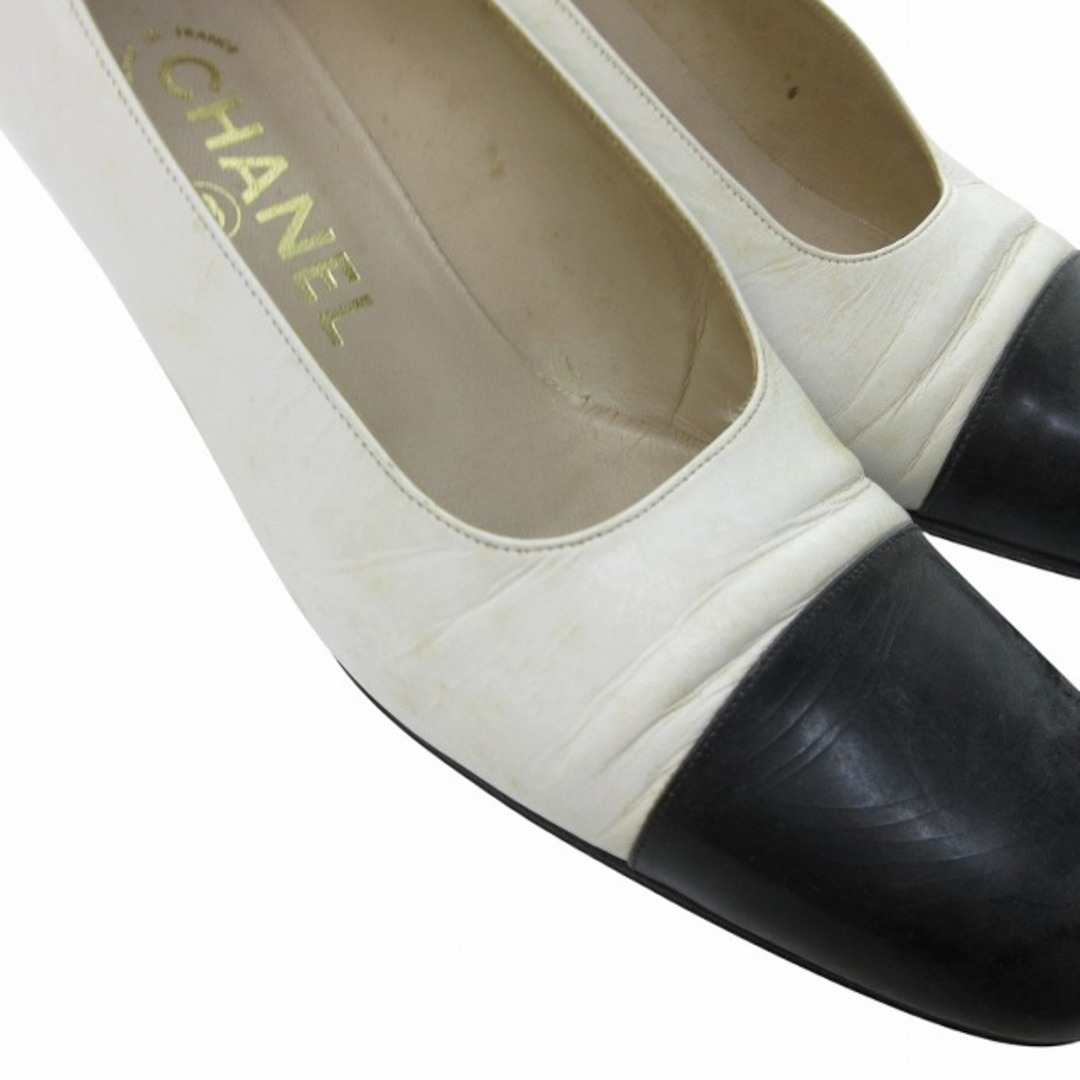 CHANEL - シャネル CHANEL バイカラー レザー パンプス 約23.5 CHANEL - シャネル CHANEL バイカラー レザー パンプス 約23.5