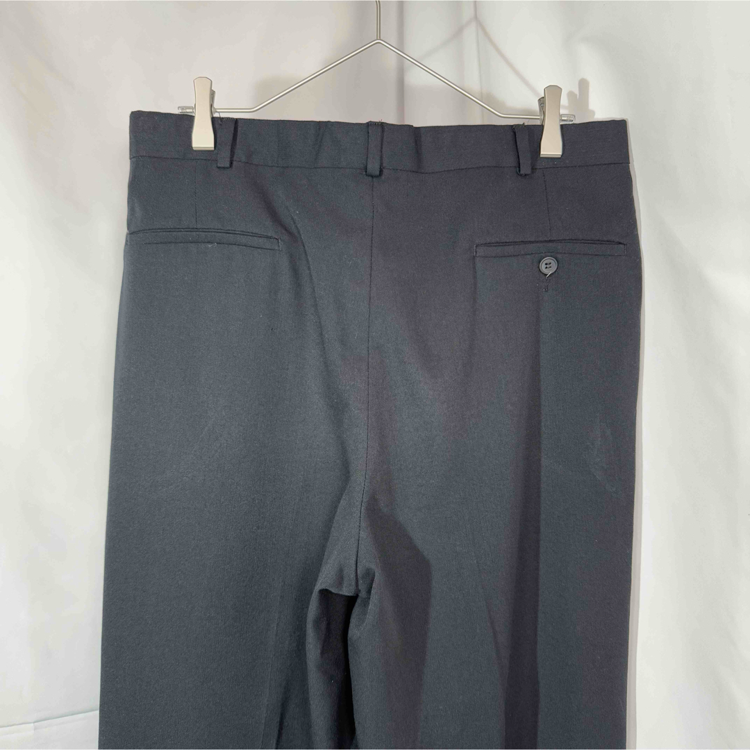 00's slates BASICS 2タックワイドスラックス ポリエステル 黒の 00's slates BASICS 2タックワイドスラックス ポリエステル 黒の