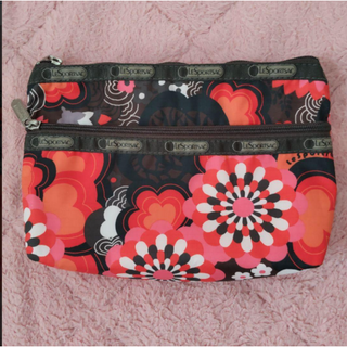 レスポートサック(LeSportsac)のレスポートサック　コスメティッククラッチ　花柄　赤(ポーチ)