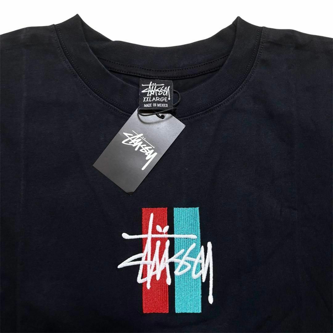 希少】stussy ステューシー 刺繍パイル センターロゴ Tシャツ 希少】stussy ステューシー 刺繍パイル センターロゴ Tシャツ