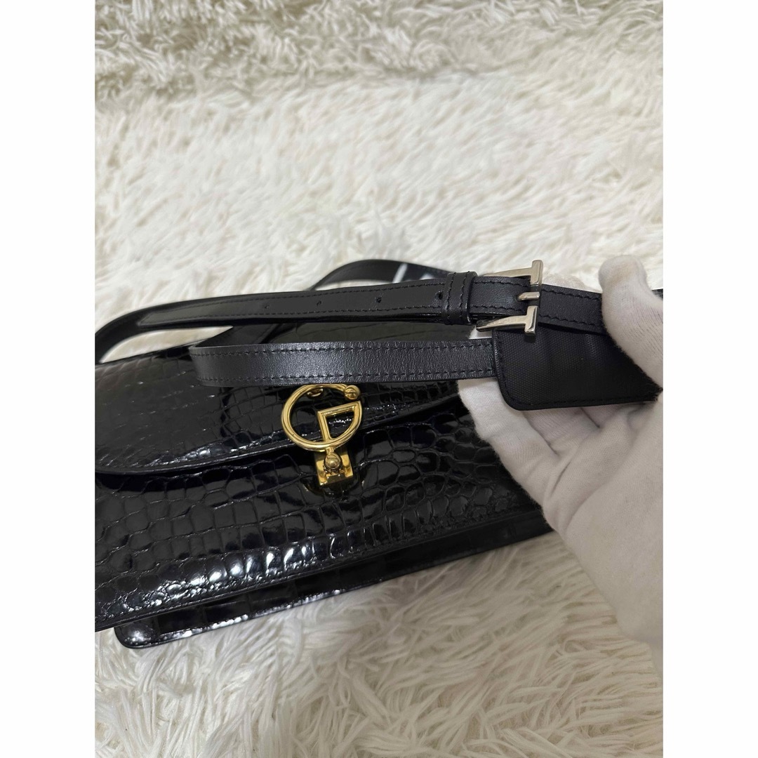 GUCCI - 希少 2way グッチ ロゴ クロコ レザー ショルダー GUCCI - 希少 2way グッチ ロゴ クロコ レザー ショルダー