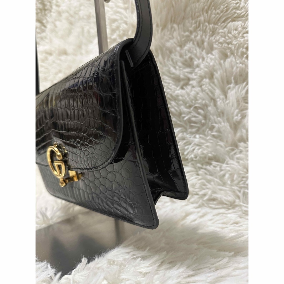 GUCCI - 希少 2way グッチ ロゴ クロコ レザー ショルダー GUCCI - 希少 2way グッチ ロゴ クロコ レザー ショルダー