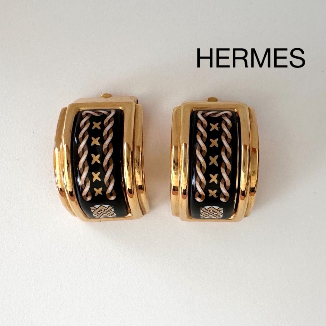 HERMES - HERMES エルメス エマイユ 七宝焼き イヤリング ピアス HERMES - HERMES エルメス エマイユ 七宝焼き イヤリング ピアス