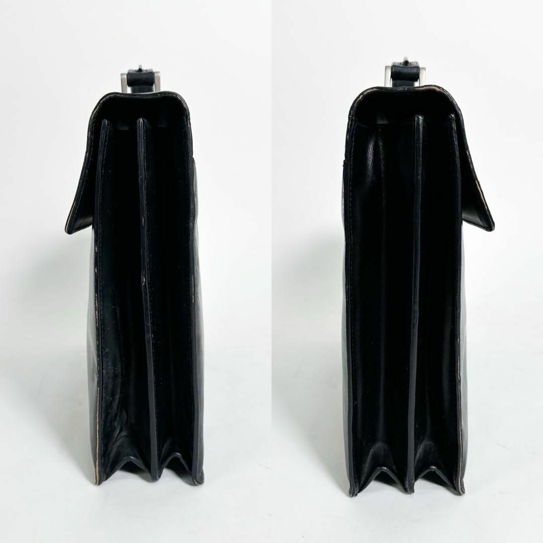 PRADA - PRADA プラダ ギャラカード ビジネスバッグ 黒 レザー PRADA - PRADA プラダ ギャラカード ビジネスバッグ 黒 レザー