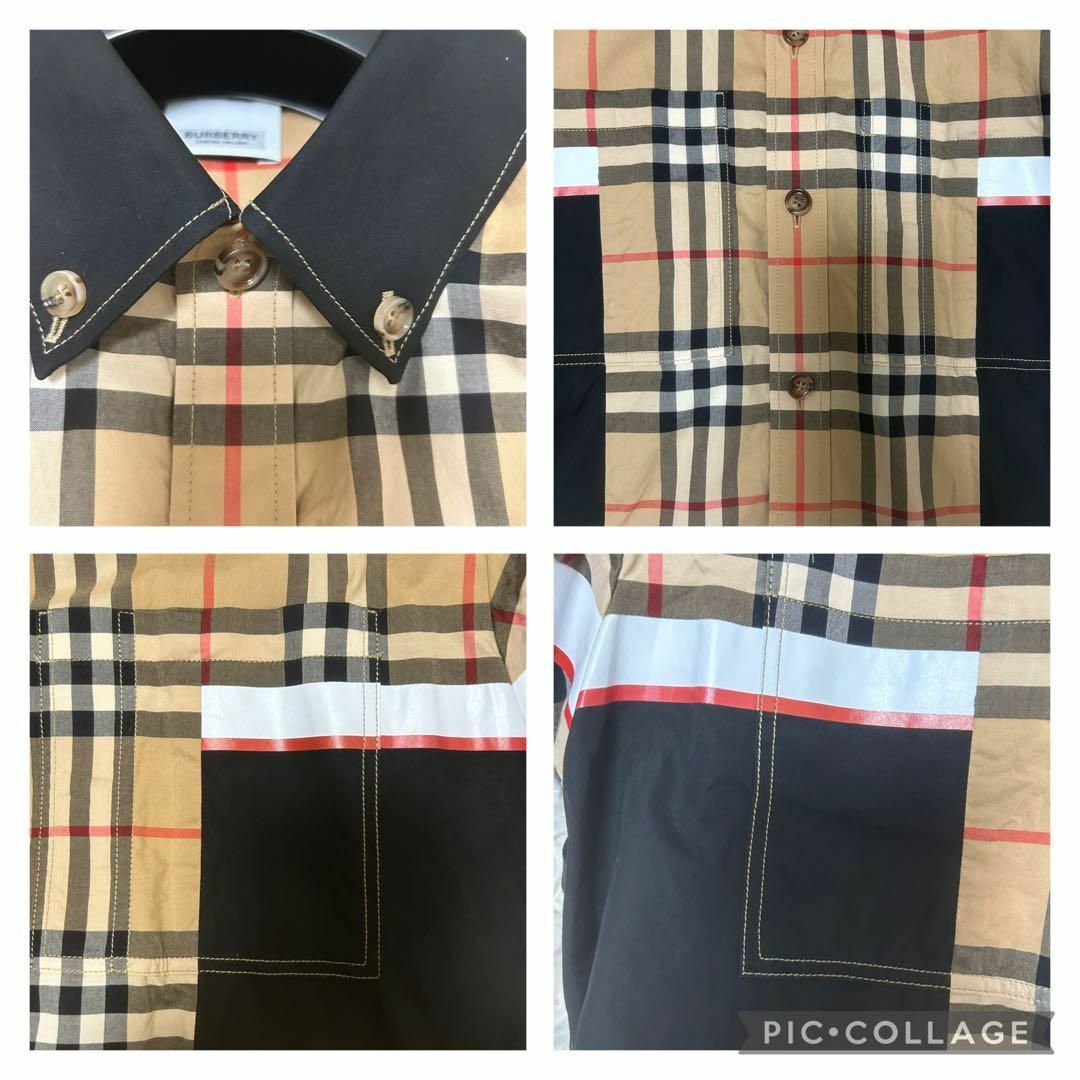 BURBERRY - 現行✨バーバリーシャツ 半袖 ノバチェック パッチ BURBERRY - 現行✨バーバリーシャツ 半袖 ノバチェック パッチ