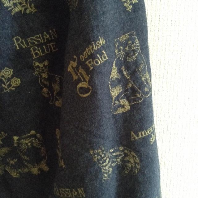 マーブルシュッド 猫刺繍スカート