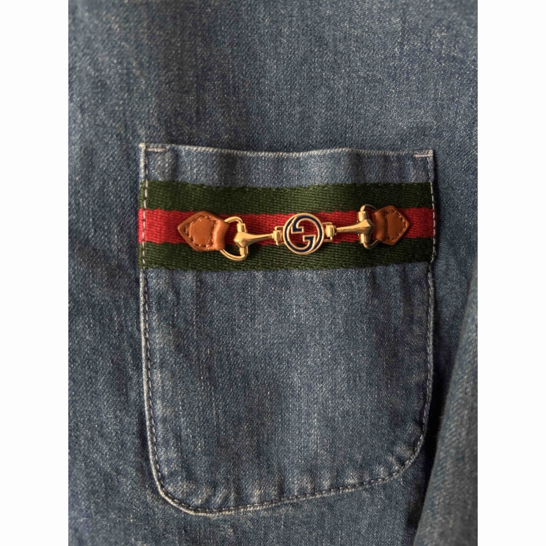 GUCCI - グッチ ウォッシュ加工ウェブラインビットデザイン GUCCI - グッチ ウォッシュ加工ウェブラインビットデザイン