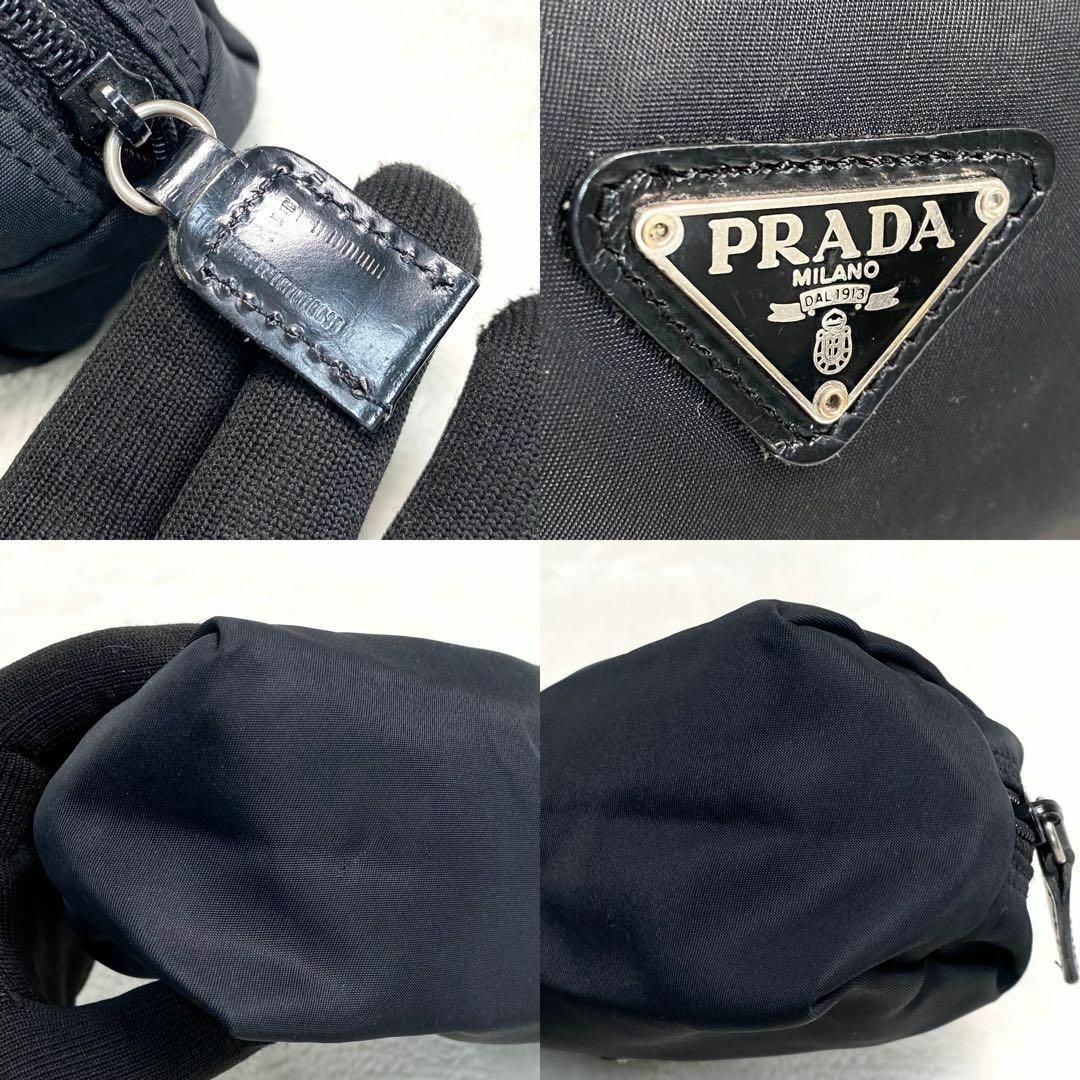 PRADA - 【正規品】PRADA ブラックナイロン 横長 ポーチ 三角 PRADA - 【正規品】PRADA ブラックナイロン 横長 ポーチ 三角