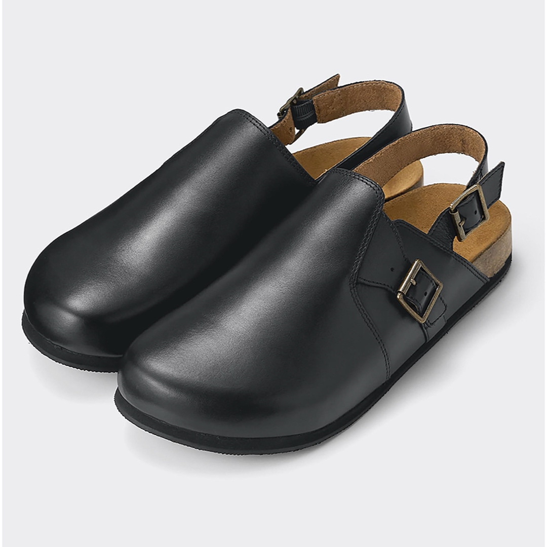 GU - 新品 GU リアルレザークロッグサンダル ブラック 28cmの GU - 新品 GU リアルレザークロッグサンダル ブラック 28cmの