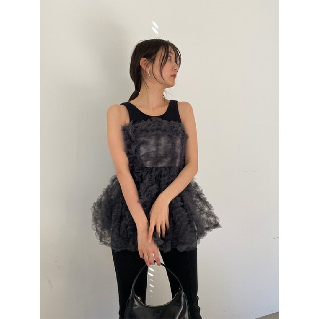 SNIDEL - チュール刺繍ベアペプラムTOPSの通販 by プロフィール SNIDEL - チュール刺繍ベアペプラムTOPSの通販 by プロフィール