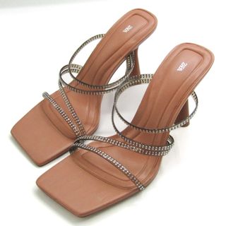 ZARA - ザラ サンダル スクエアトゥ クリア 靴 レディース 38 ZARA - ザラ サンダル スクエアトゥ クリア 靴 レディース 38
