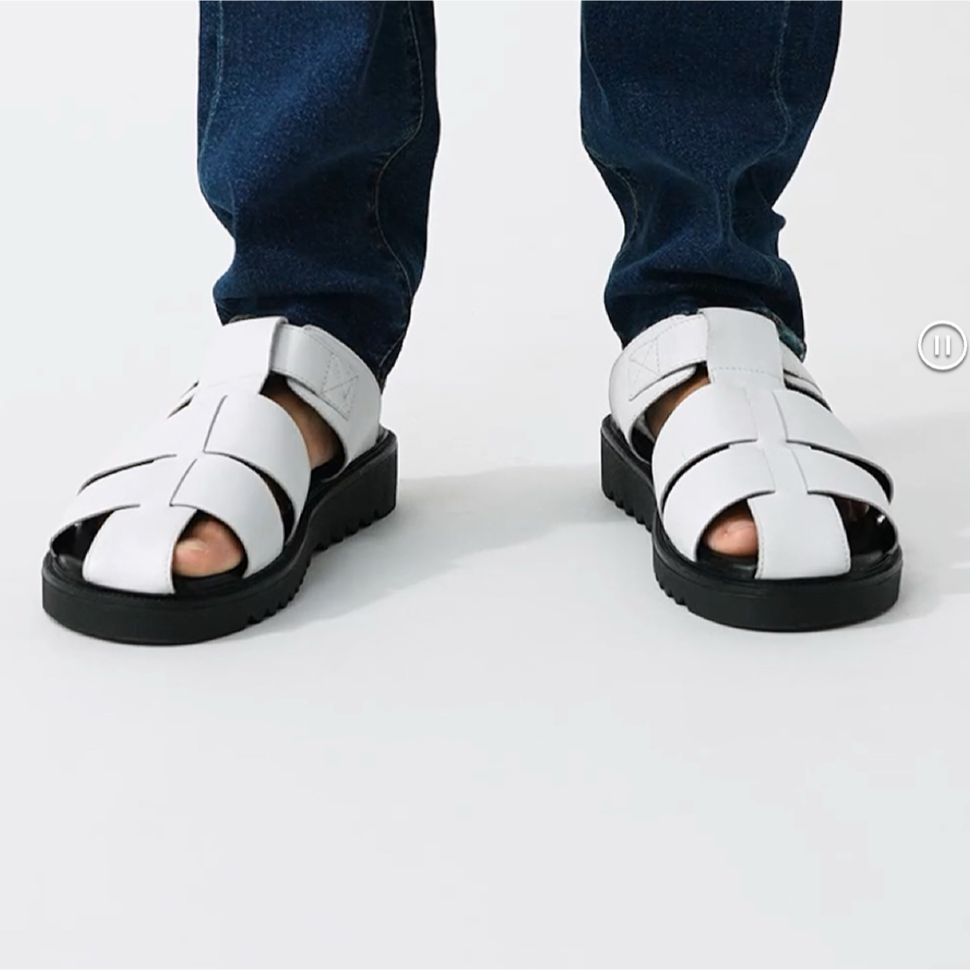 GU - ⭐︎新品 GU リアルレザー グルカサンダル ホワイト 27cmの GU - ⭐︎新品 GU リアルレザー グルカサンダル ホワイト 27cmの