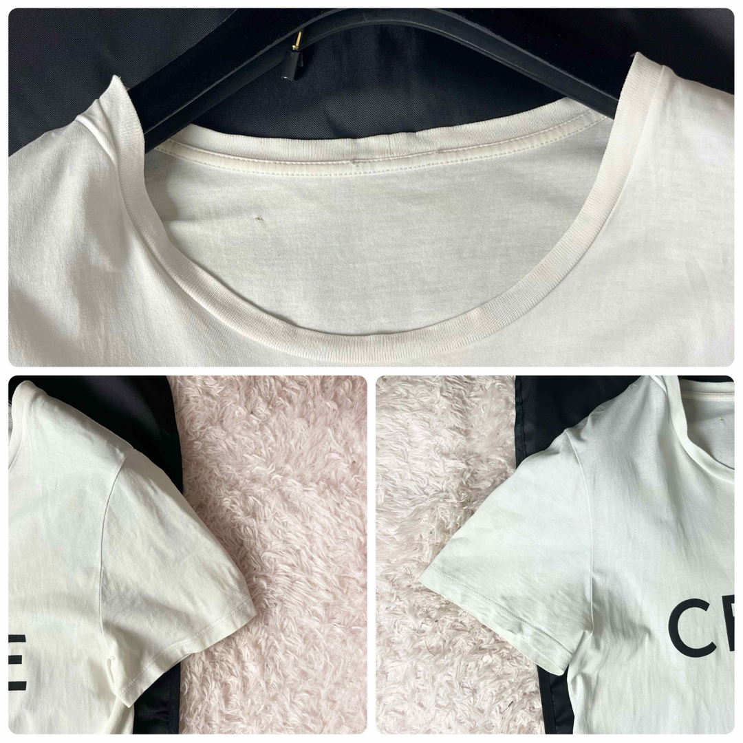CELINE - セリーヌ 半袖 Tシャツ ロゴT ブランドロゴ ホワイト CELINE - セリーヌ 半袖 Tシャツ ロゴT ブランドロゴ ホワイト