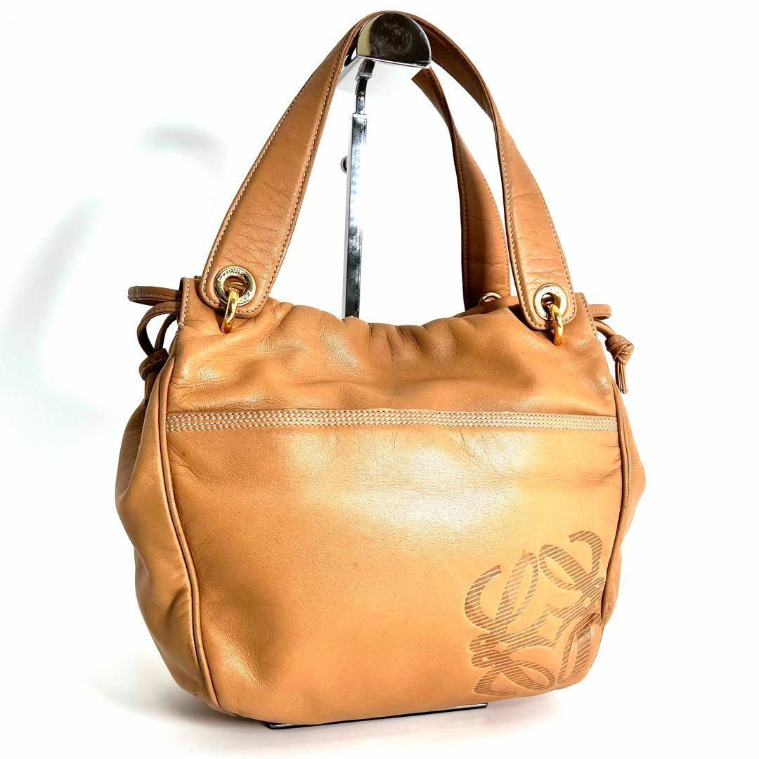 LOEWE - 美品 LOEWE ナッパレザー アナグラム トートバッグ 巾着 LOEWE - 美品 LOEWE ナッパレザー アナグラム トートバッグ 巾着