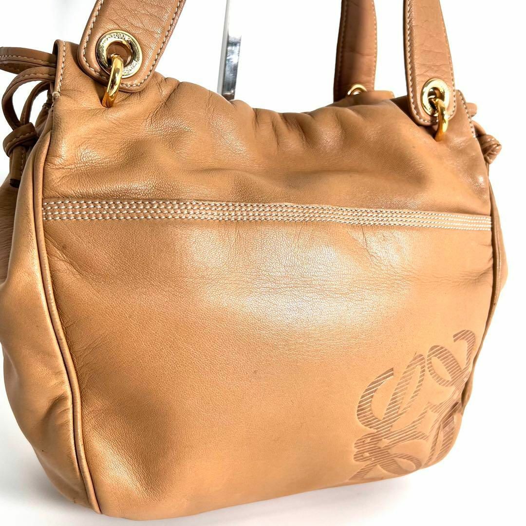 LOEWE - 美品 LOEWE ナッパレザー アナグラム トートバッグ 巾着 LOEWE - 美品 LOEWE ナッパレザー アナグラム トートバッグ 巾着