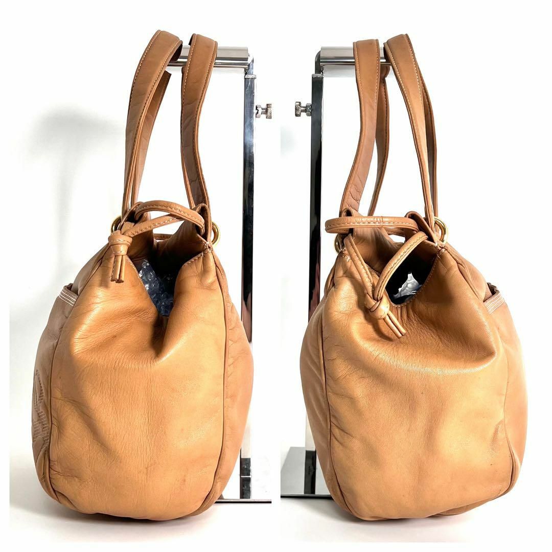 LOEWE - 美品 LOEWE ナッパレザー アナグラム トートバッグ 巾着 LOEWE - 美品 LOEWE ナッパレザー アナグラム トートバッグ 巾着