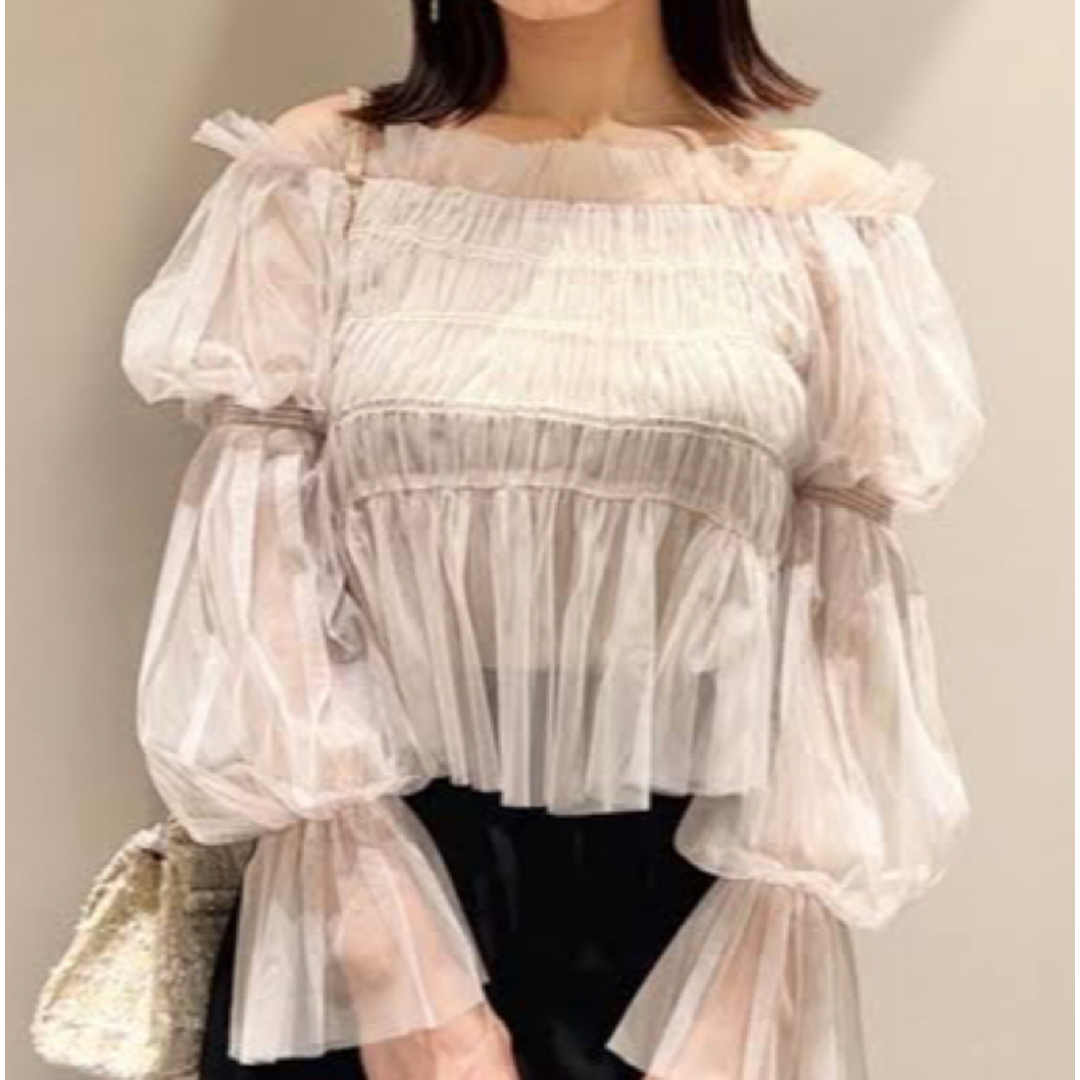 SNIDEL - 【美品】SNIDELL Sustainableチュールクロップド SNIDEL - 【美品】SNIDELL Sustainableチュールクロップド