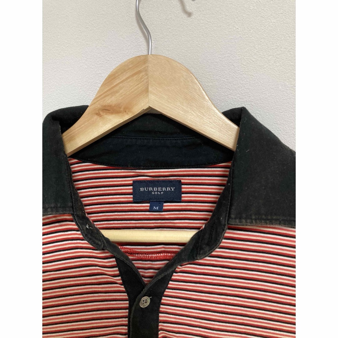 BURBERRY - BURBERRY GOLF ストライプ ポロシャツ M ホースロゴ BURBERRY - BURBERRY GOLF ストライプ ポロシャツ M ホースロゴ