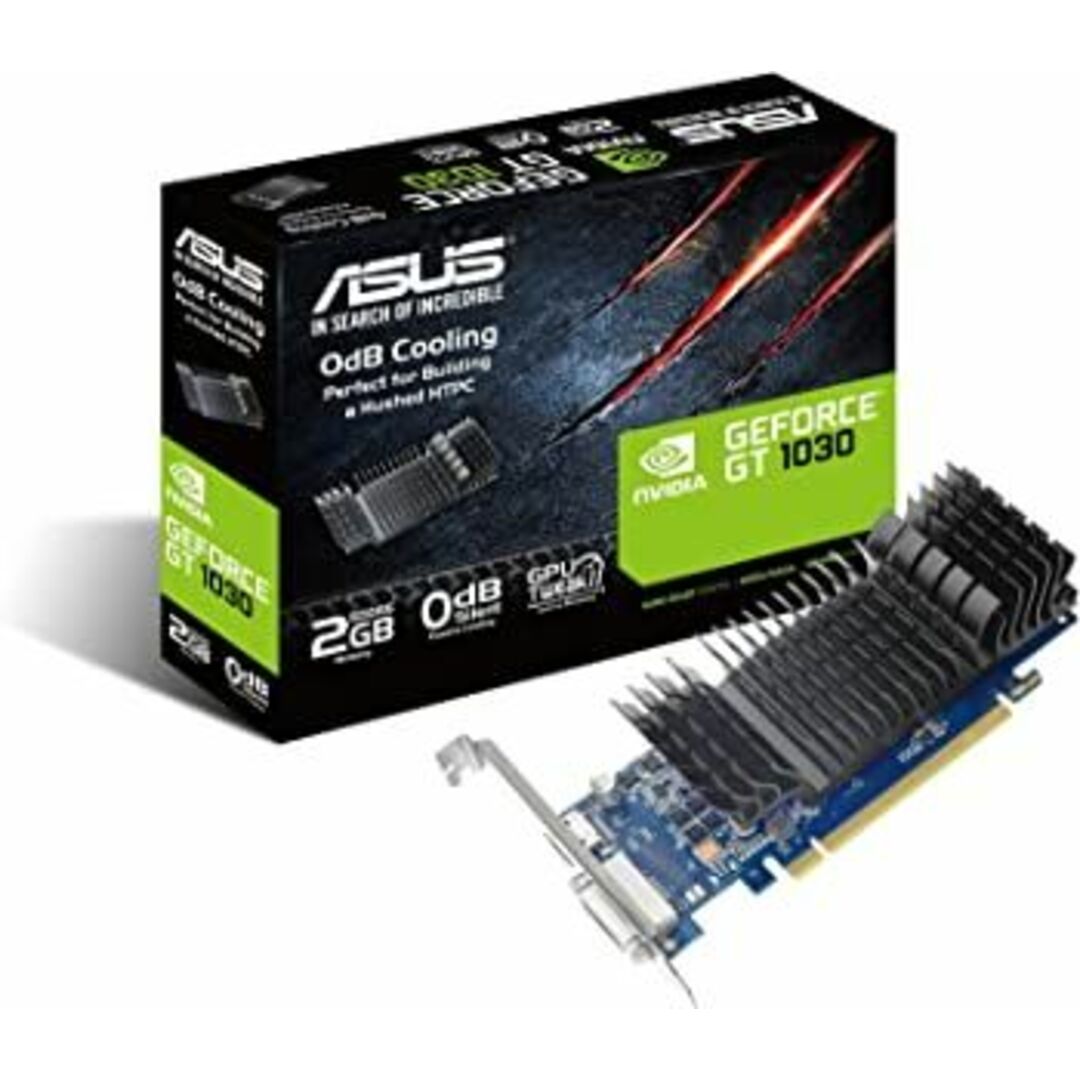ASUSTek NVIDIA GT1030搭載ビデオカード GT1030-SL-2G-BRK スマホ/家電/カメラのPC/タブレット(PC周辺機器)の商品写真