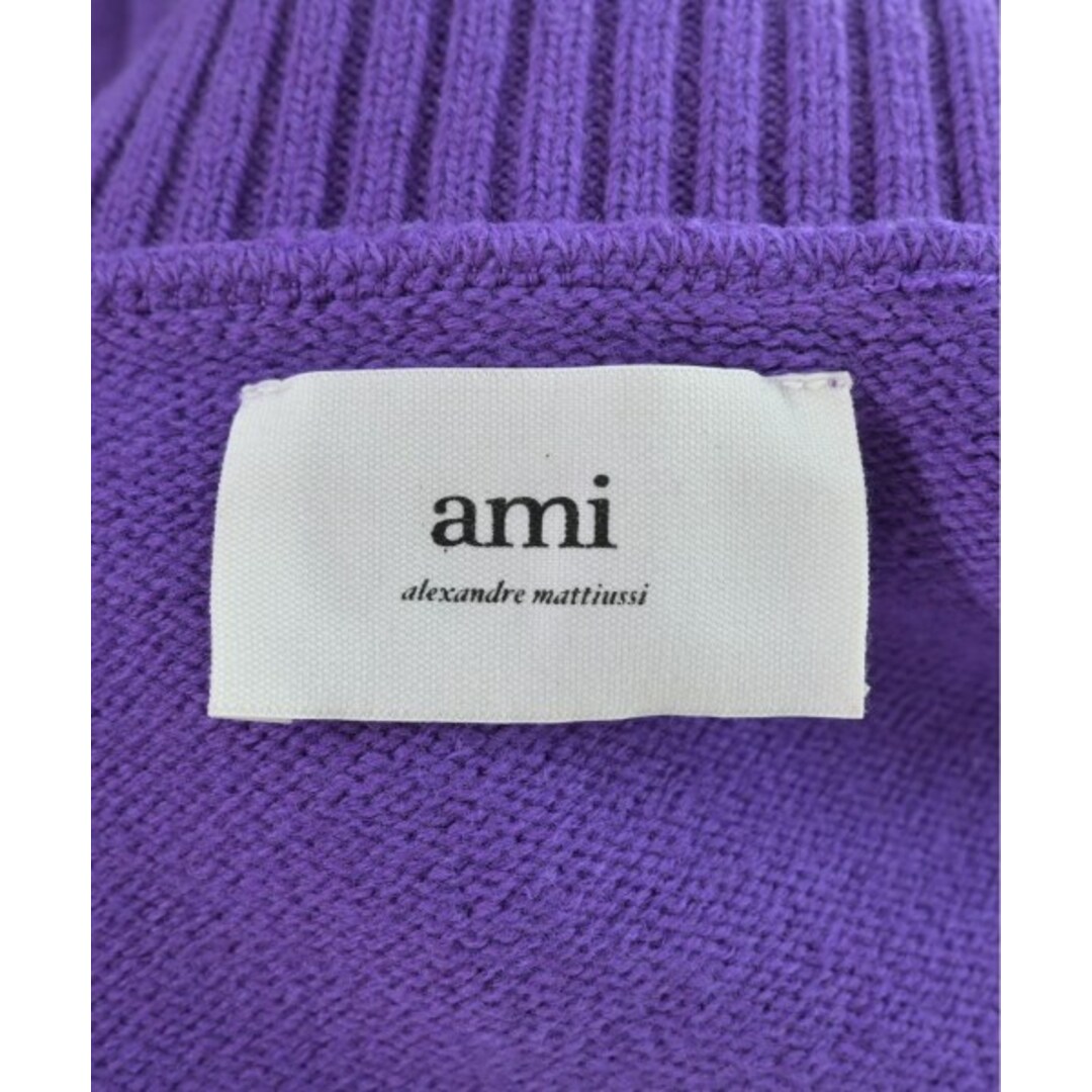 ami - ami アミ ニット・セーター -(XL位) 紫 【古着】【中古 ami - ami アミ ニット・セーター -(XL位) 紫 【古着】【中古