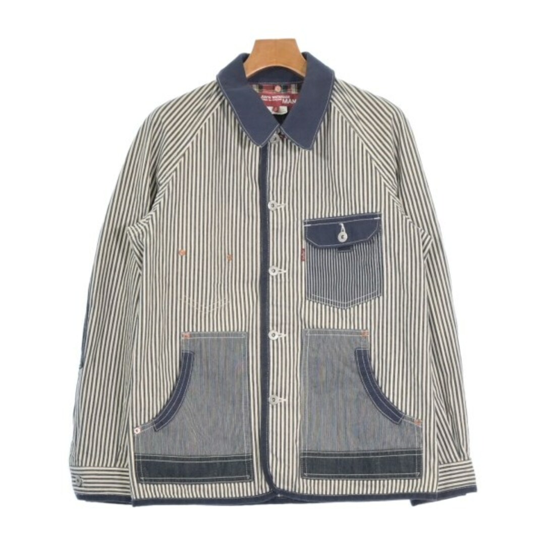 JUNYA WATANABE MAN - JUNYA WATANABE MAN カバーオール S 紺x白 JUNYA WATANABE MAN - JUNYA WATANABE MAN カバーオール S 紺x白