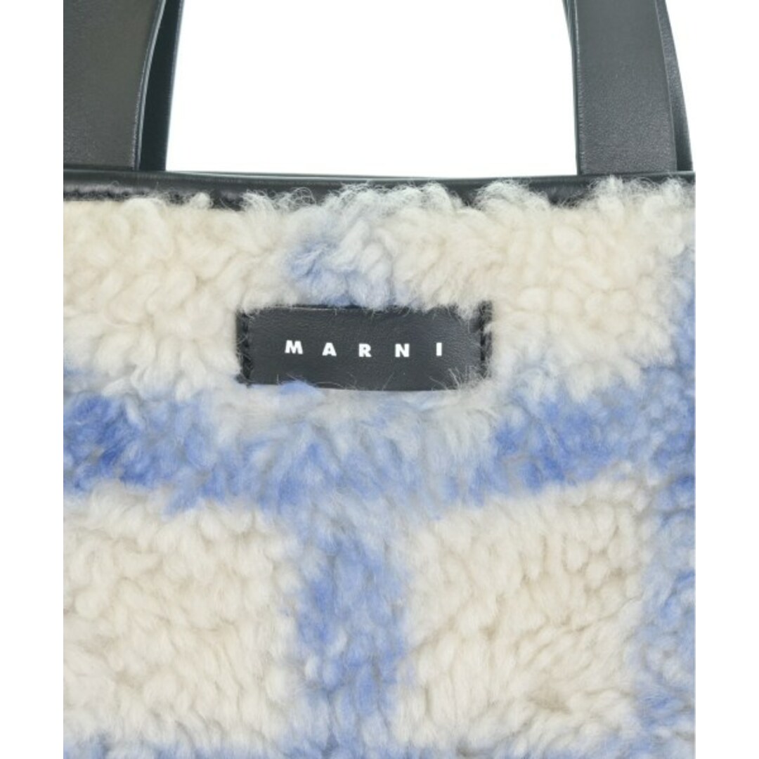 MARNI - MARNI マルニ トートバッグ - 白x青(チェック) 【古着 MARNI - MARNI マルニ トートバッグ - 白x青(チェック) 【古着