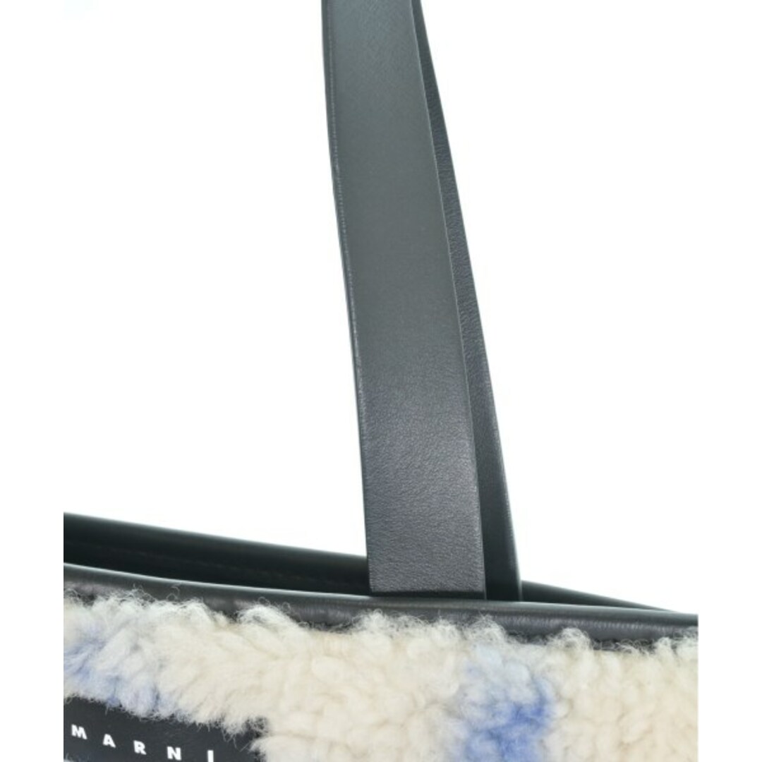 MARNI - MARNI マルニ トートバッグ - 白x青(チェック) 【古着 MARNI - MARNI マルニ トートバッグ - 白x青(チェック) 【古着