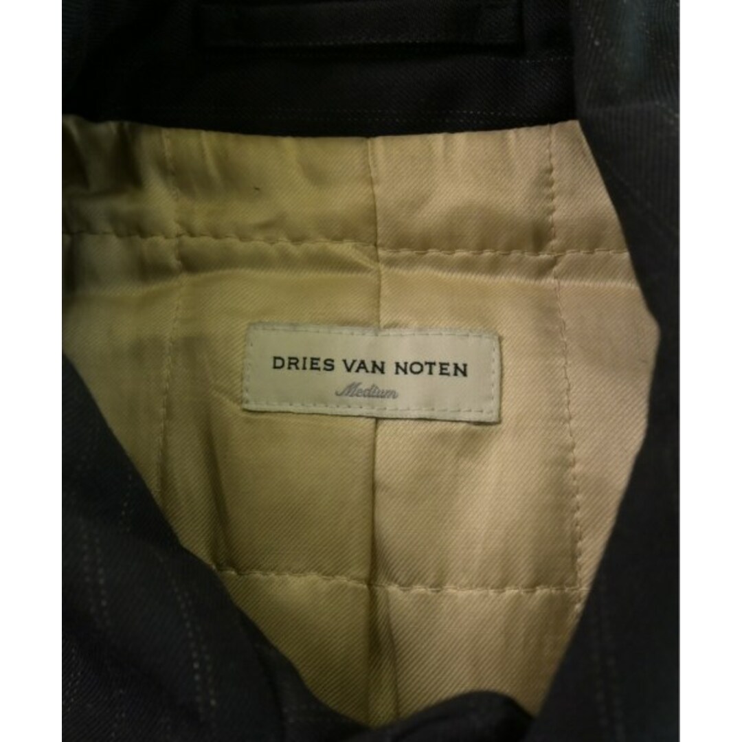 DRIES VAN NOTEN - DRIES VAN NOTEN ステンカラーコート M 紺x白 DRIES VAN NOTEN - DRIES VAN NOTEN ステンカラーコート M 紺x白