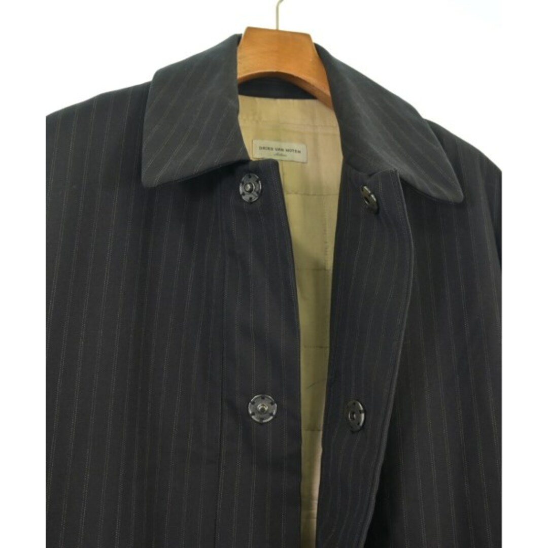 DRIES VAN NOTEN - DRIES VAN NOTEN ステンカラーコート M 紺x白 DRIES VAN NOTEN - DRIES VAN NOTEN ステンカラーコート M 紺x白