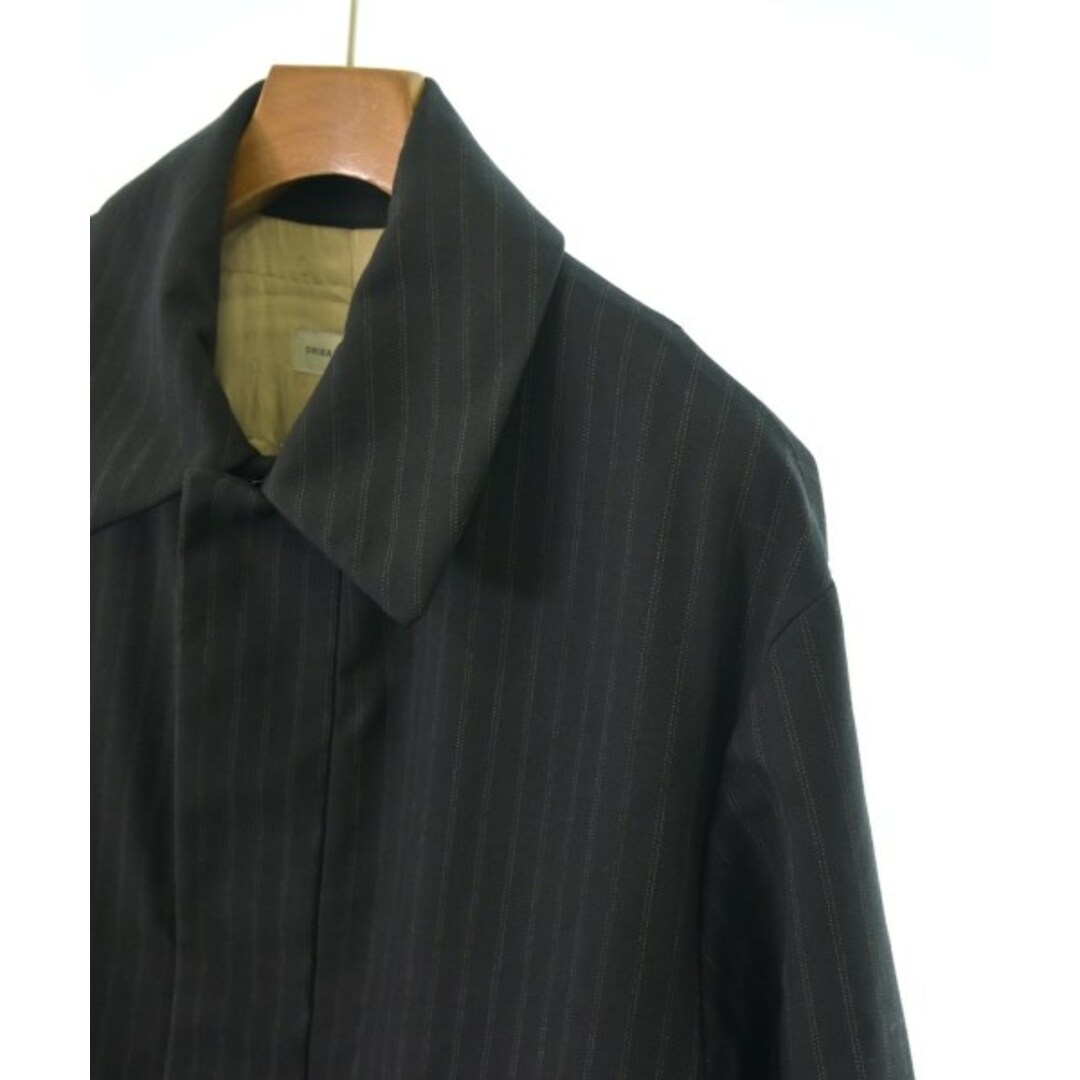 DRIES VAN NOTEN - DRIES VAN NOTEN ステンカラーコート M 紺x白 DRIES VAN NOTEN - DRIES VAN NOTEN ステンカラーコート M 紺x白