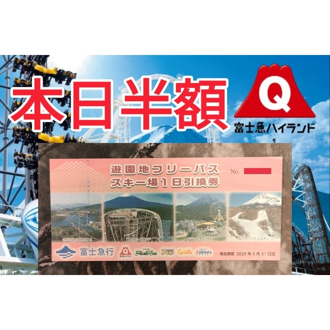 □半額以下!□ △富士急ハイランド フリーパスチケット 4名様分 □半額以下!□ △富士急ハイランド フリーパスチケット 4名様分