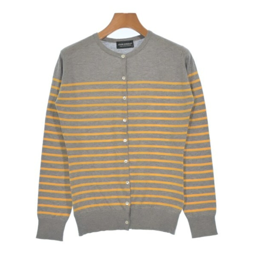 JOHN SMEDLEY - JOHN SMEDLEY カーディガン S グレーx黄 JOHN SMEDLEY - JOHN SMEDLEY カーディガン S グレーx黄