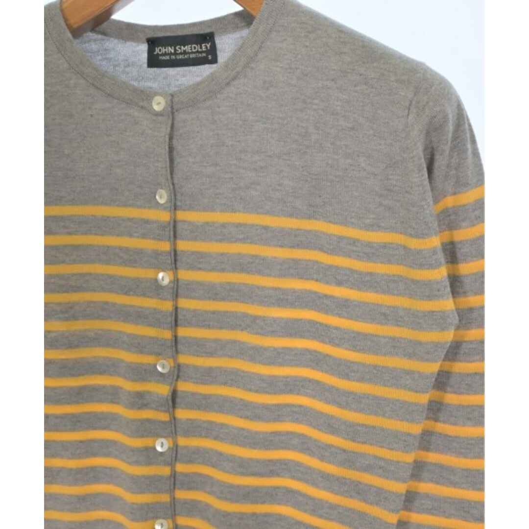 JOHN SMEDLEY - JOHN SMEDLEY カーディガン S グレーx黄 JOHN SMEDLEY - JOHN SMEDLEY カーディガン S グレーx黄