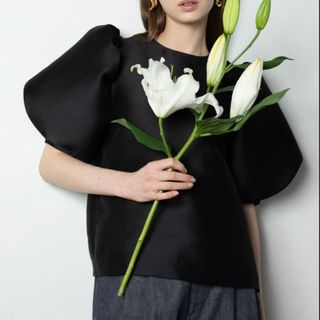 新品☆Heve☆ヘイブ☆シアーバブリーブラウス　ブラック(シャツ/ブラウス(半袖/袖なし))