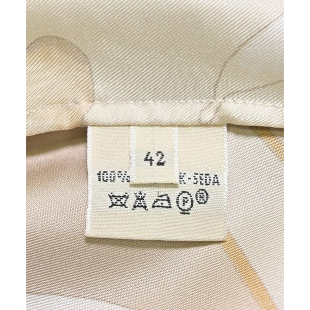 HERMES - HERMES エルメス ブラウス 42(M位) ベージュ(総柄 HERMES - HERMES エルメス ブラウス 42(M位) ベージュ(総柄