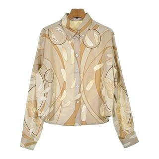 HERMES - HERMES エルメス ブラウス 42(M位) ベージュ(総柄 HERMES - HERMES エルメス ブラウス 42(M位) ベージュ(総柄