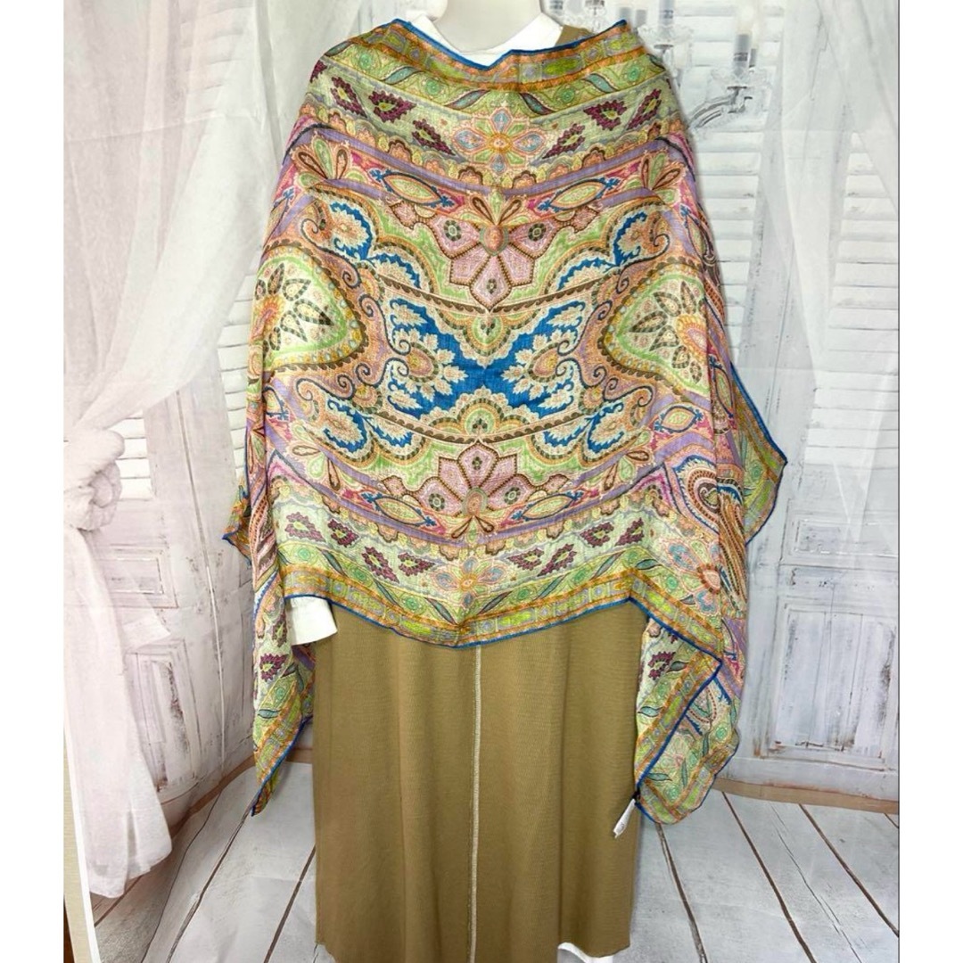 送料無料】エトロ ETRO ペイズリー 花柄 総柄 ウール シルク