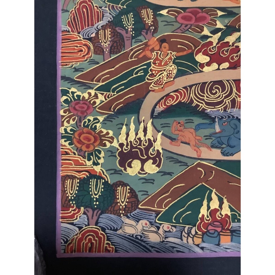 チベット密教 新品 1点物 》 手描き 曼荼羅 天国への道 仏画 チベット密教 新品 1点物 》 手描き 曼荼羅 天国への道 仏画