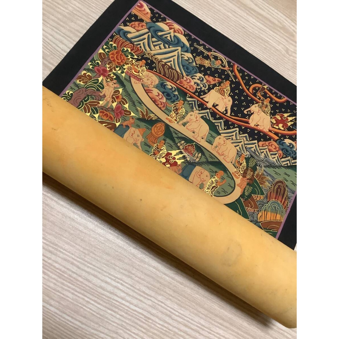 チベット密教 新品 1点物 》 手描き 曼荼羅 天国への道 仏画 チベット密教 新品 1点物 》 手描き 曼荼羅 天国への道 仏画