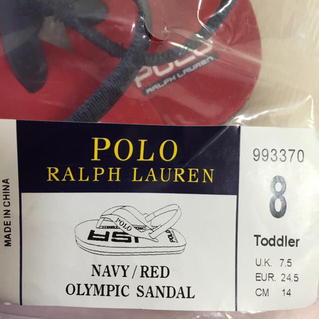 POLO RALPH LAUREN(ポロラルフローレン)の新品 ラルフローレン ビーチサンダル 14cm US8 キッズ/ベビー/マタニティのベビー靴/シューズ(~14cm)(サンダル)の商品写真