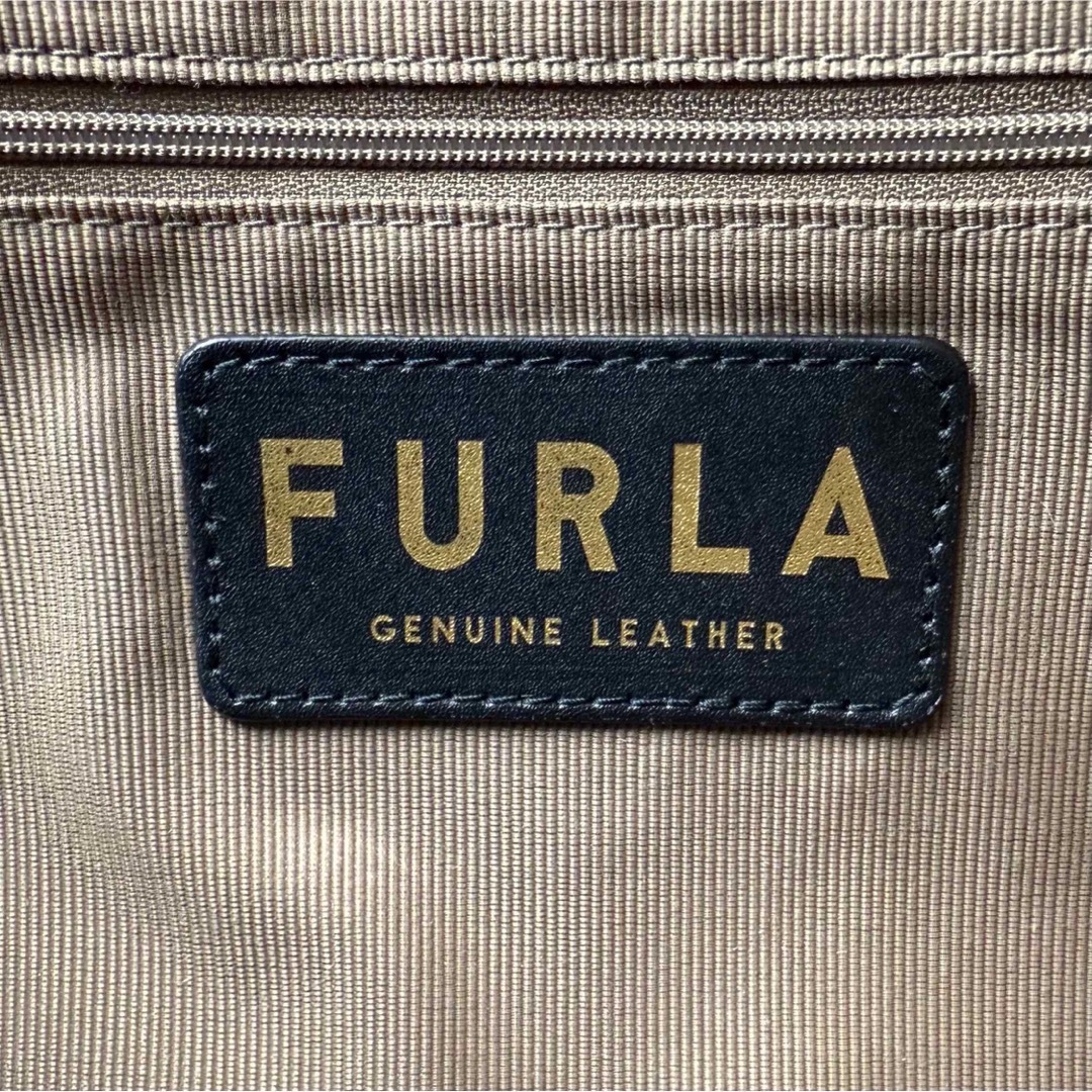 FURLA - 美品♡グレージュ♡FURLA フルラ ロゴ レザー 2way FURLA - 美品♡グレージュ♡FURLA フルラ ロゴ レザー 2way