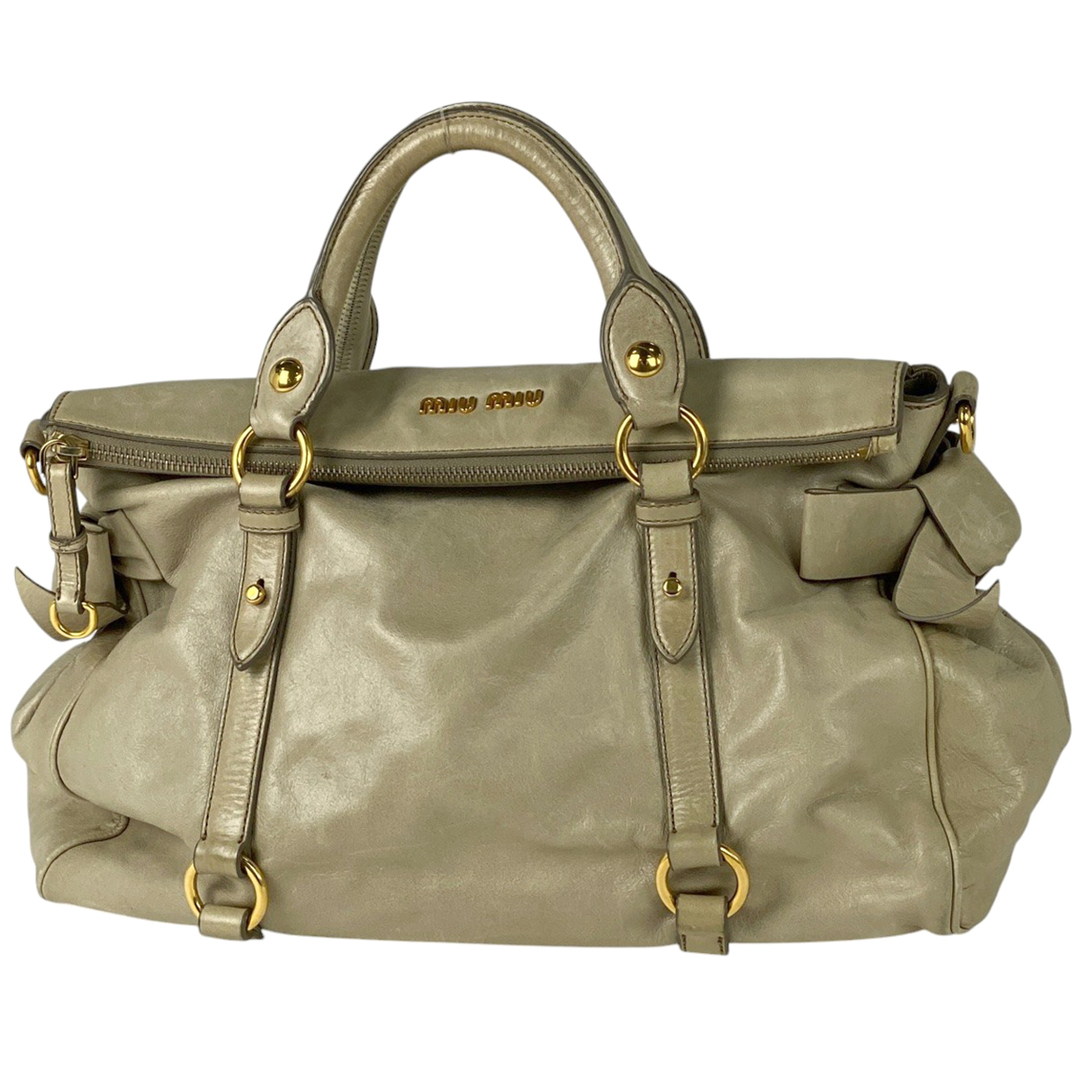 MIU MIU - ミュウ ミュウ ロゴ ハンドバッグ レディース 【中古 MIU MIU - ミュウ ミュウ ロゴ ハンドバッグ レディース 【中古