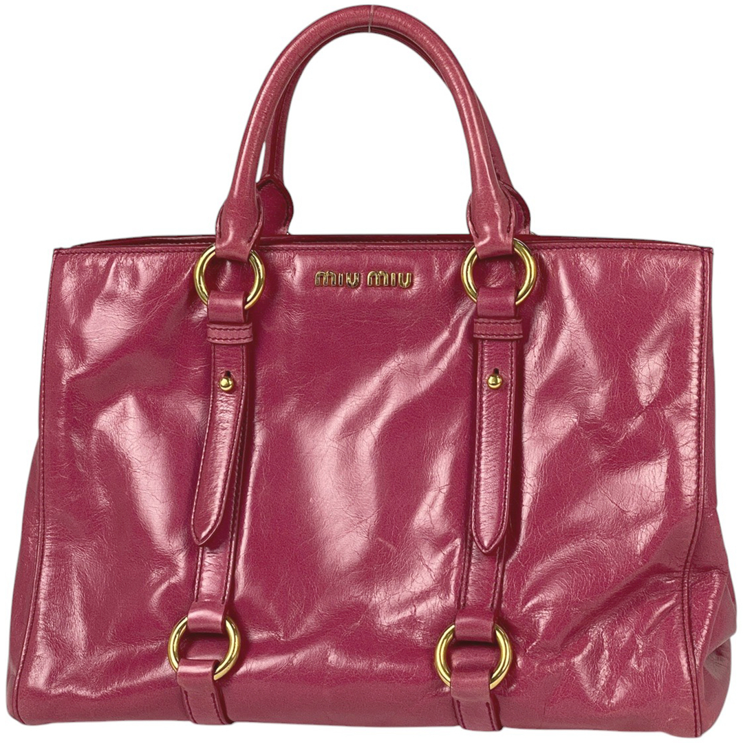 MIU MIU - ミュウ ミュウ ロゴ ハンドバッグ レディース 【中古 MIU MIU - ミュウ ミュウ ロゴ ハンドバッグ レディース 【中古