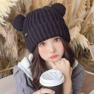 CHANEL - シャネル ニットキャップ ウール カシミヤ ブラック CHANEL - シャネル ニットキャップ ウール カシミヤ ブラック