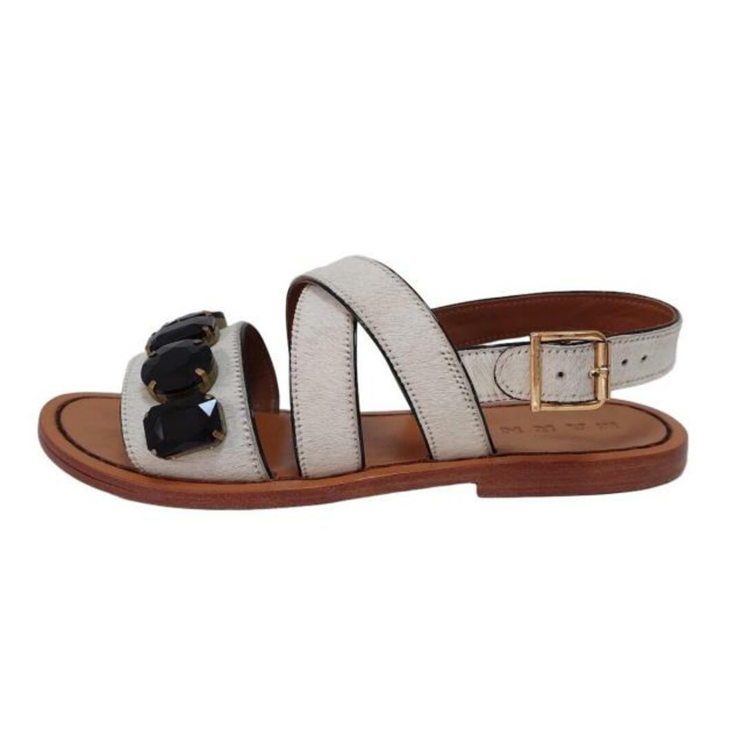 MARNI - MARNI(マルニ) サンダル 37 レディース - 白×黒 MARNI - MARNI(マルニ) サンダル 37 レディース - 白×黒