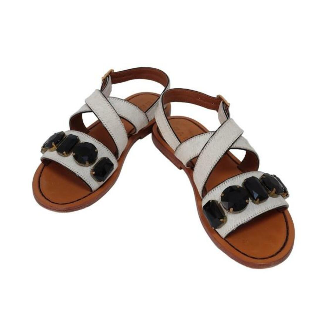 MARNI - MARNI(マルニ) サンダル 37 レディース - 白×黒 MARNI - MARNI(マルニ) サンダル 37 レディース - 白×黒